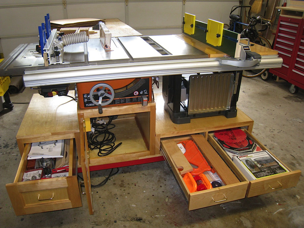 Next I added a Bench dog router table extension for the table saw ...
